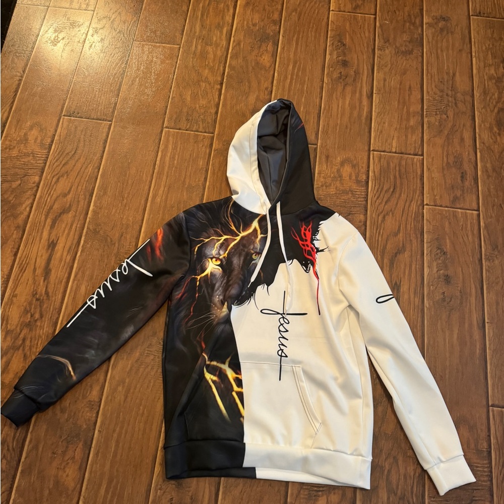 Red white and black hoodie
